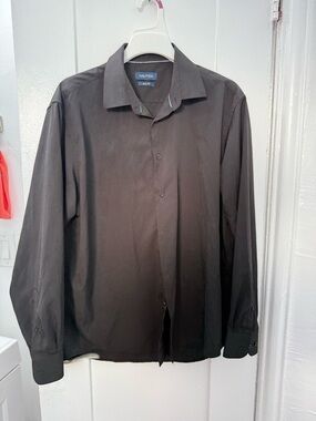 Nautica Slim Fit Brown Button-Up Shirt